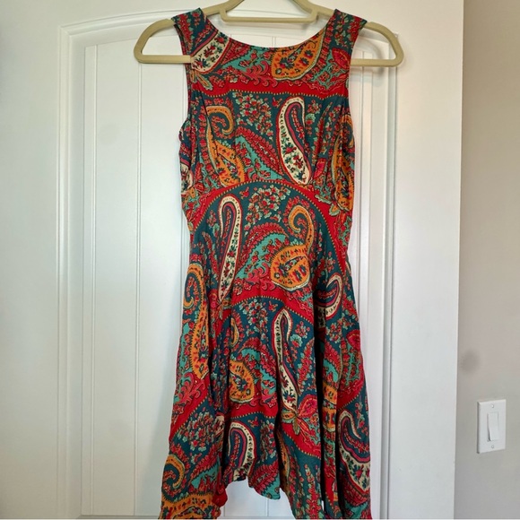 Free People Dancing Pretty Paisley Print Dress - Size 0 - Picture 2 of 9